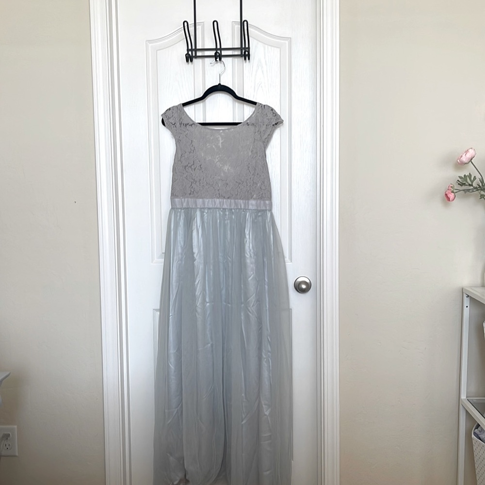 IEfiel brand, new gray bridesmaids dress, size 14